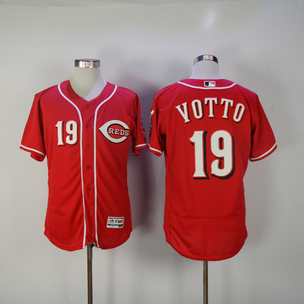 Men MLB Cincinnati Reds #19 Votto red Flexbase jerseys->cincinnati reds->MLB Jersey